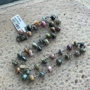 Multicolor Faceted Tourmaline Beaded Necklace 18” long.